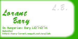 lorant bary business card